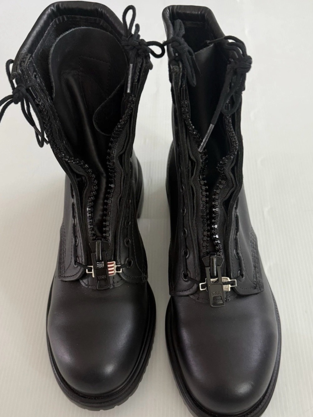 Red Wing Shoes Black Leather Zip Combat Boots
